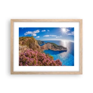 Póster en marco roble claro - Mis grandes vacaciones en Grecia - 40x30 cm