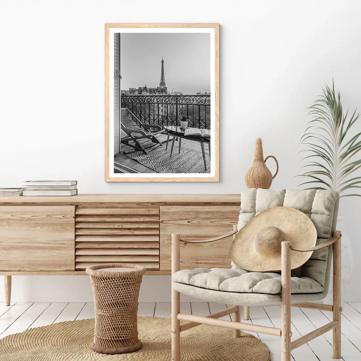 Póster en marco roble claro - Una tarde parisina - 61x91 cm