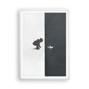 Póster en marco blanco - Una gran expedición náutica - 70x100 cm