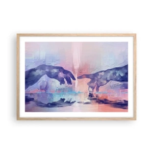 Póster en marco roble claro - Chispa divina de vida - 70x50 cm