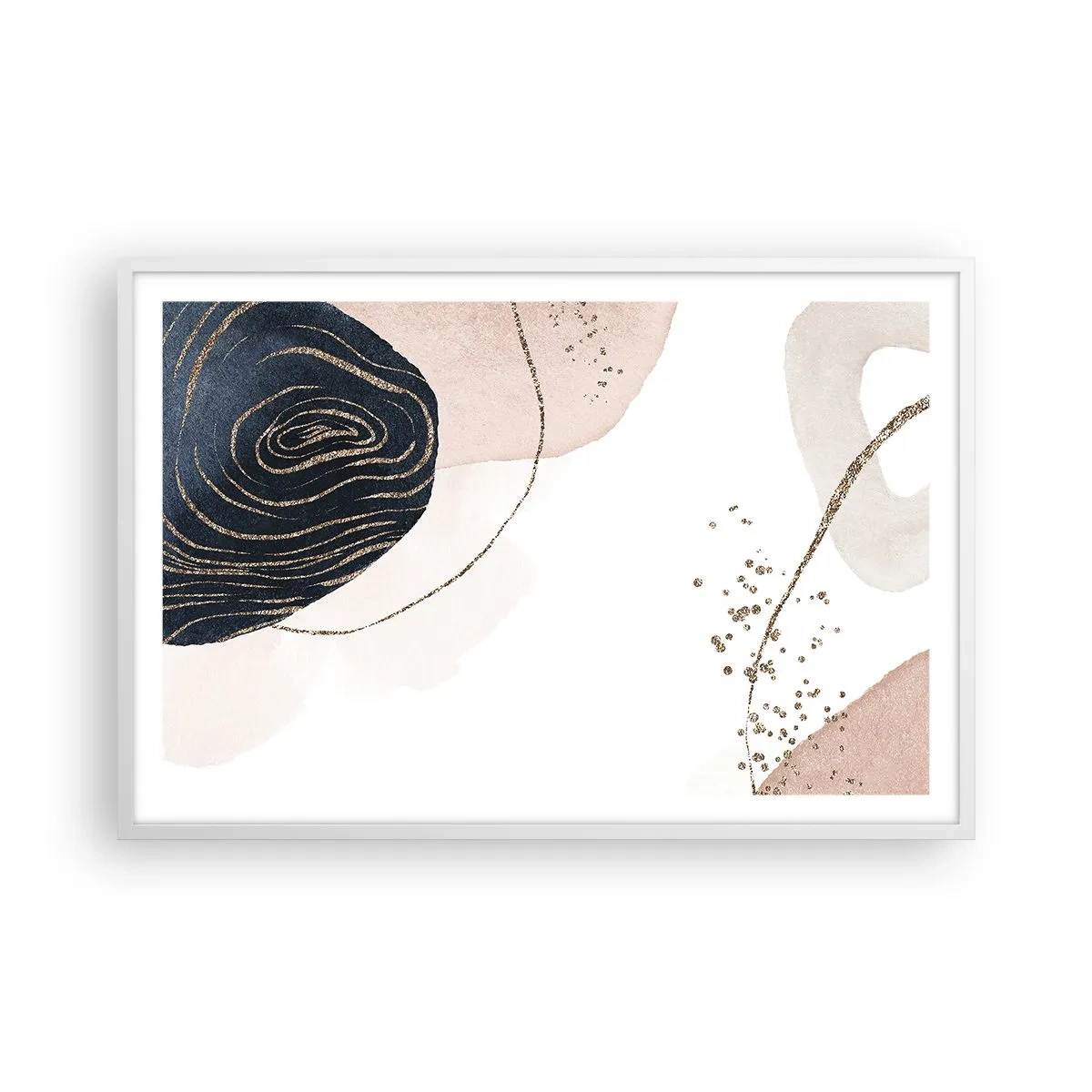 Póster en marco blanco - Todo fluye - 91x61 cm