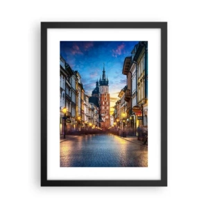 Póster en marco negro - El encanto de Cracovia - 30x40 cm