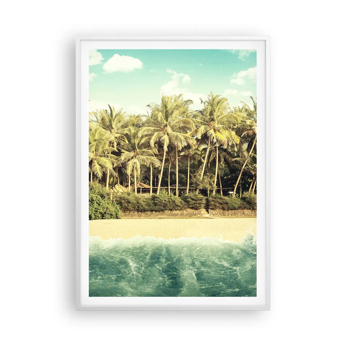 Póster en marco blanco - ¿Qué tal aquí? - 70x100 cm