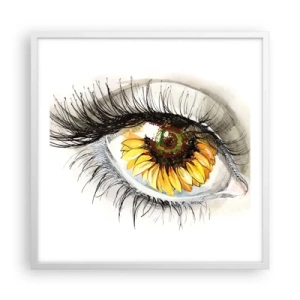 Póster en marco blanco - Un aspecto tan caluroso como el verano - 60x60 cm