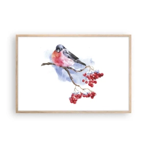 Póster en marco roble claro - Invierno en color - 91x61 cm