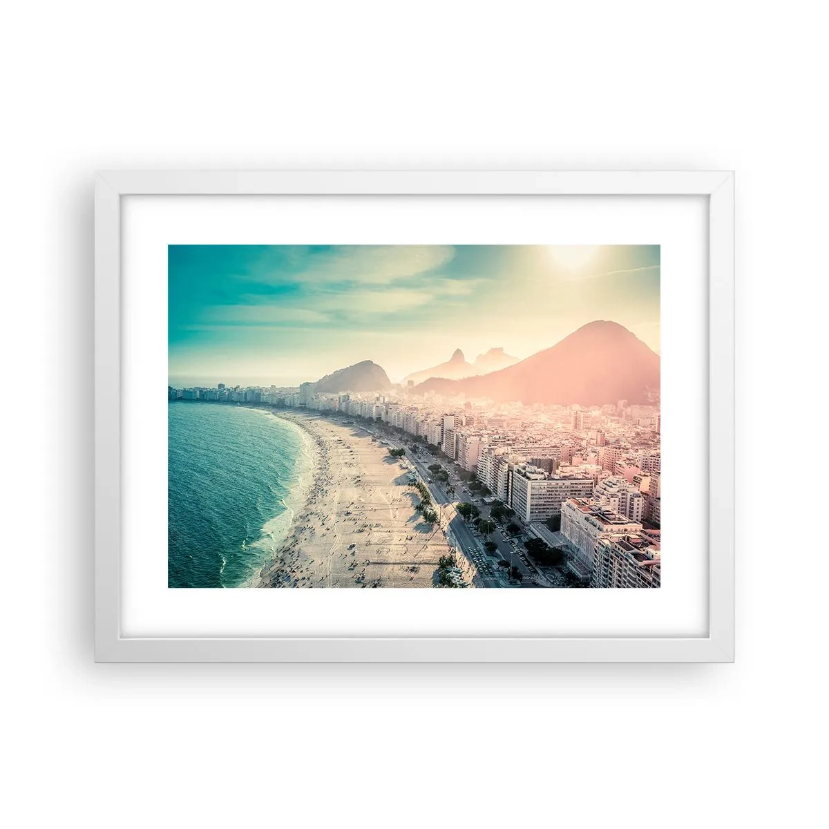Póster en marco blanco - Vacaciones perpetuas en Río - 40x30 cm