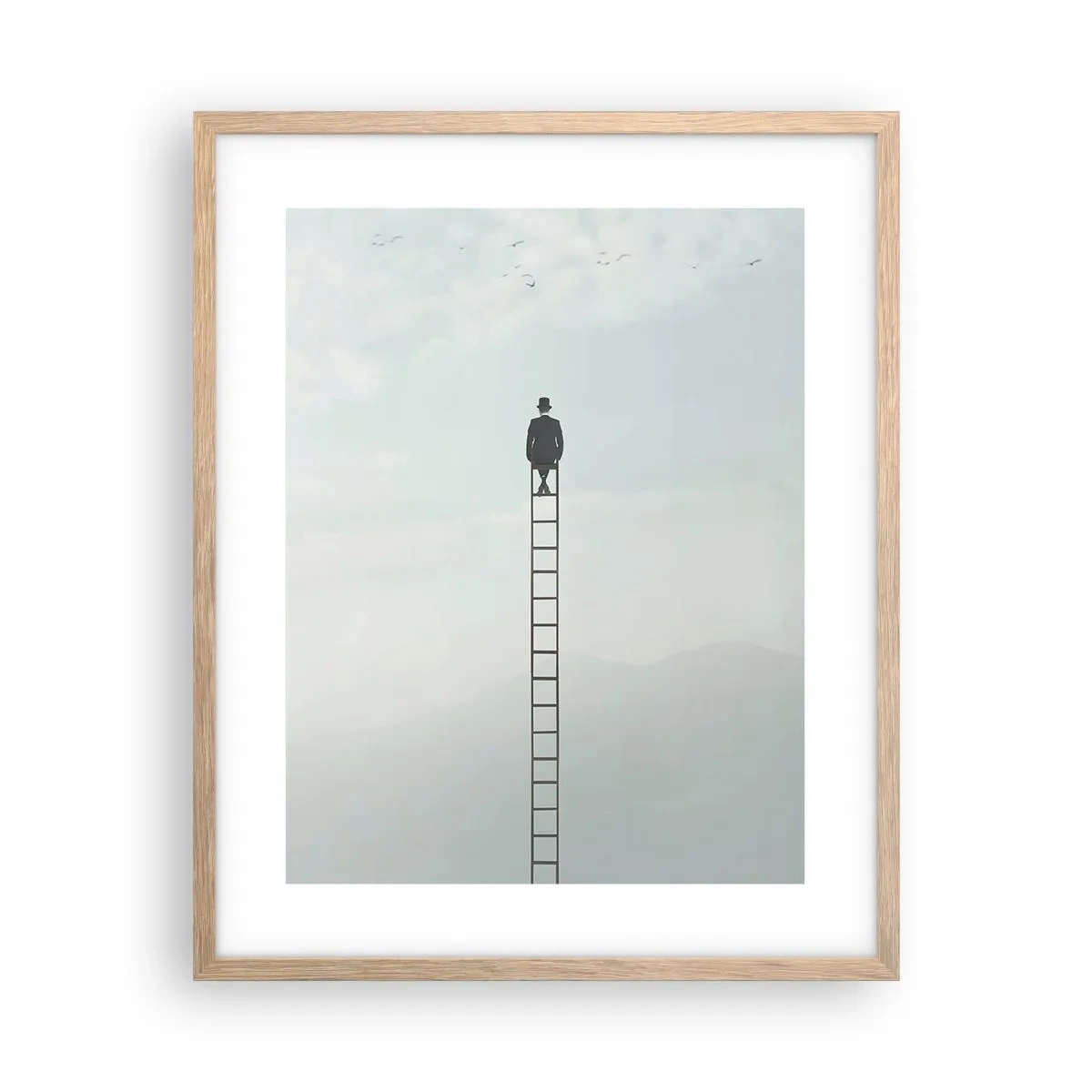 Póster en marco roble claro - Hacia lo más alto - 40x50 cm