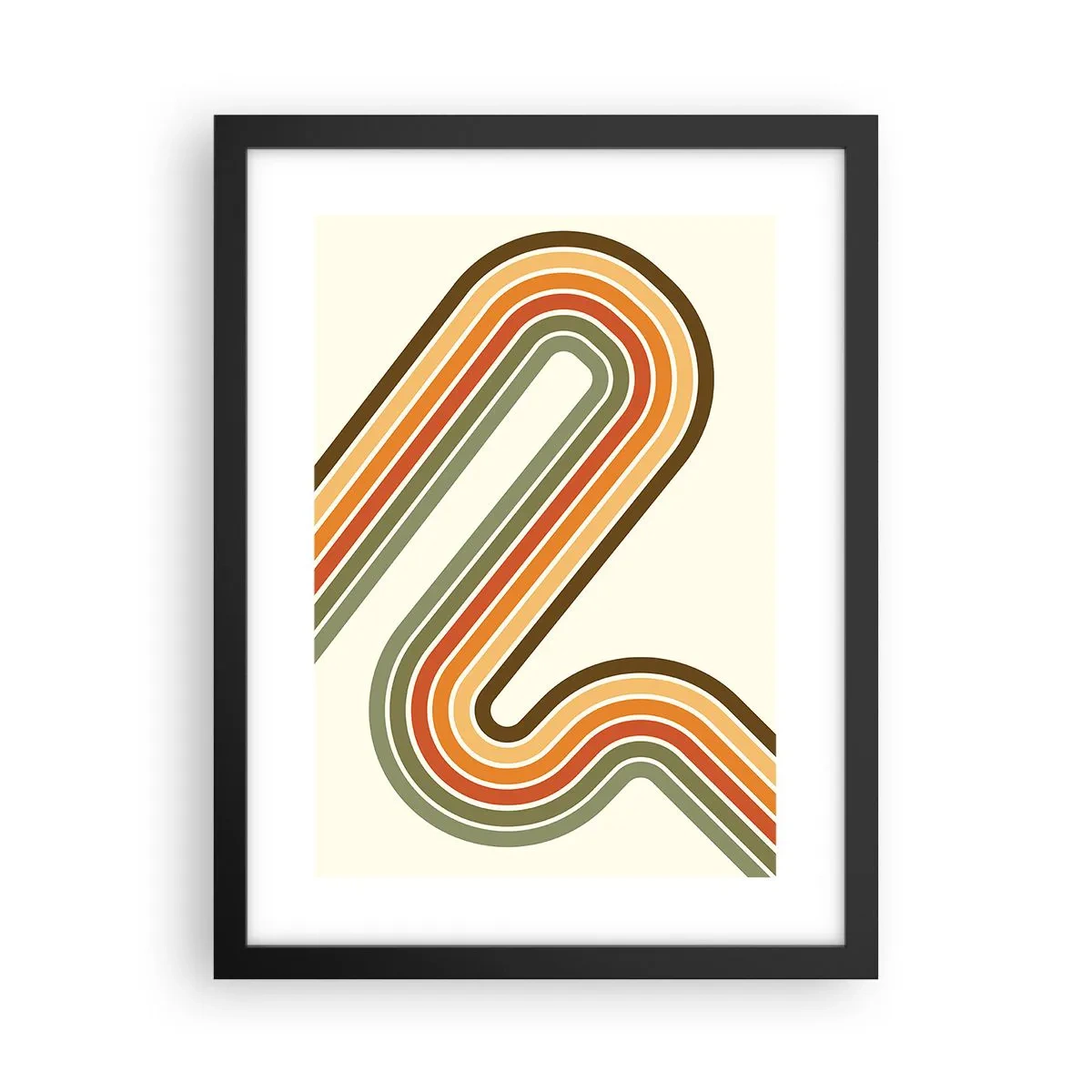 Póster en marco negro - Zigzagueando hasta su destino - 30x40 cm