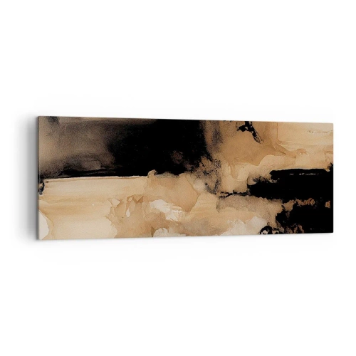 Cuadro sobre lienzo - Impresión de Imagen - Composición abstracta en tonos marrones y negros. - 140x50cm - Una abstracción intrigante - Decoración de pared moderna para salón y dormitorio ARTTOR