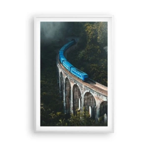 Póster en marco blanco - Vías sobre la naturaleza - 61x91 cm