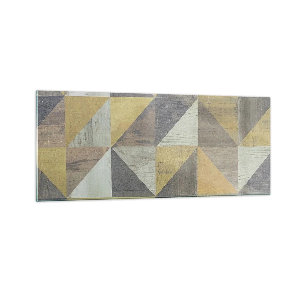 Cuadro sobre vidrio - Impresiones sobre Vidrio - El arte de los triángulos - 100x40 cm