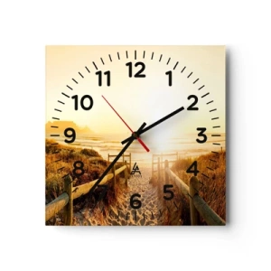 Reloj de pared - Reloj de vidrio - A través de la duna, hacia el sol - 30x30 cm