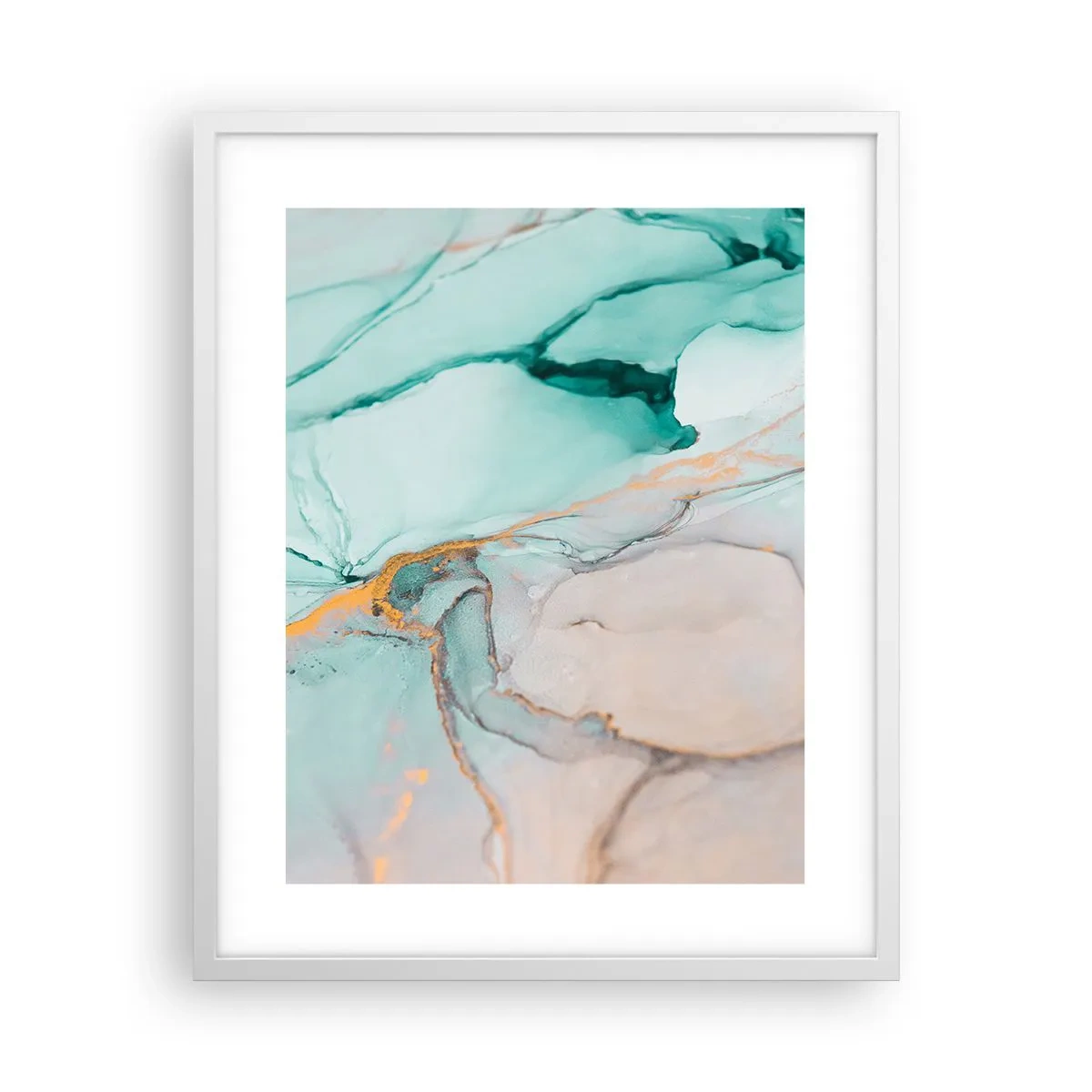 Póster en marco blanco - Danza de formas y colores - 40x50 cm