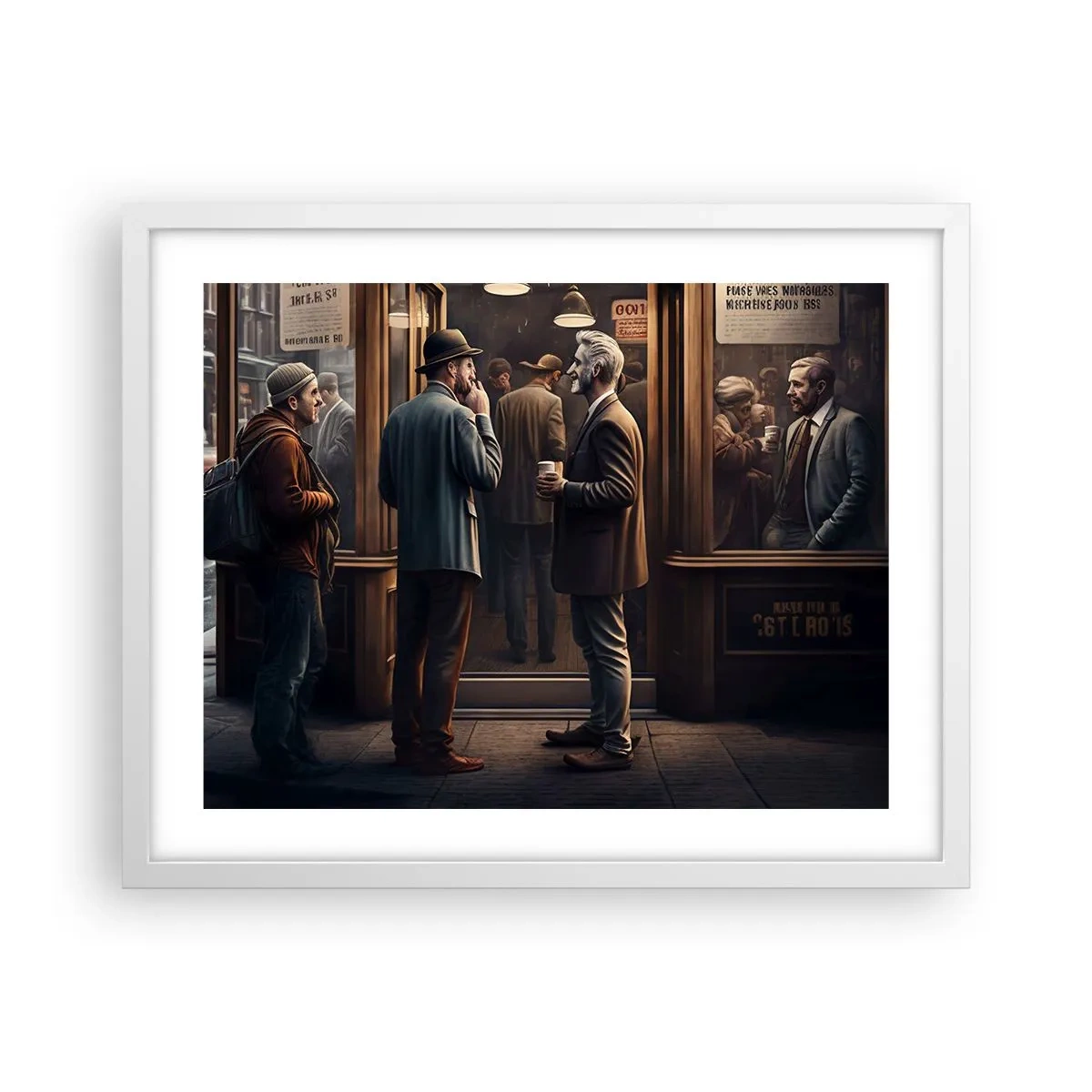 Póster en marco blanco - Un buen momento del día - 50x40 cm