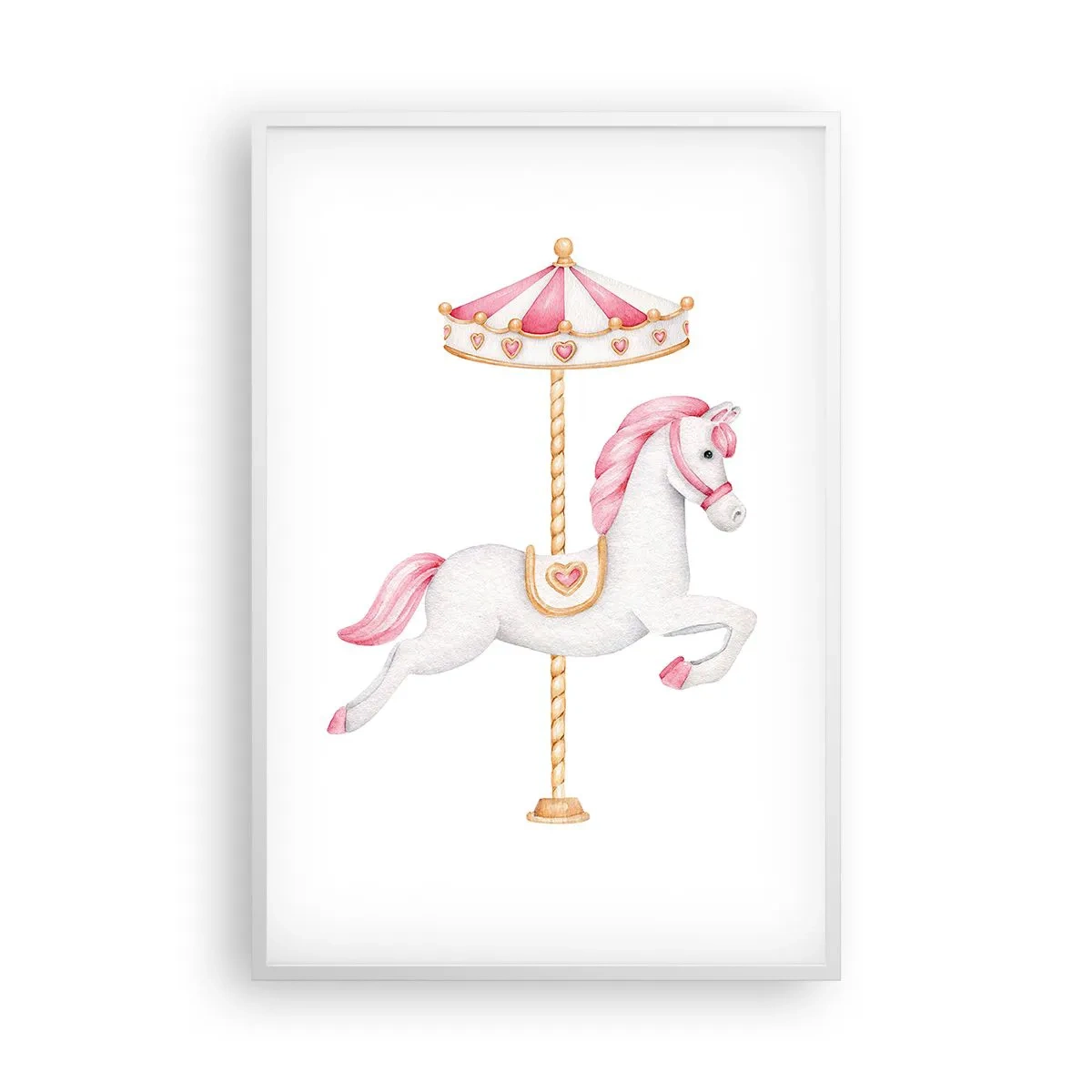 Póster en marco blanco - Partió al galope - 61x91 cm