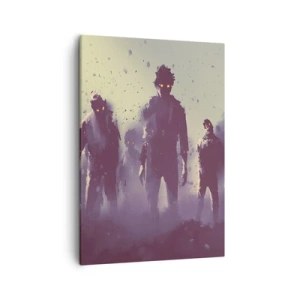 Cuadro sobre lienzo - Impresión de Imagen - Escena oscura con siluetas con ojos amarillos. - 50x70cm - ¡Cuidado! Aquí vienen - Decoración de pared moderna para salón y dormitorio ARTTOR