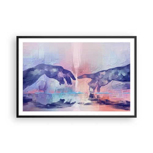 Póster en marco negro - Chispa divina de vida - 91x61 cm