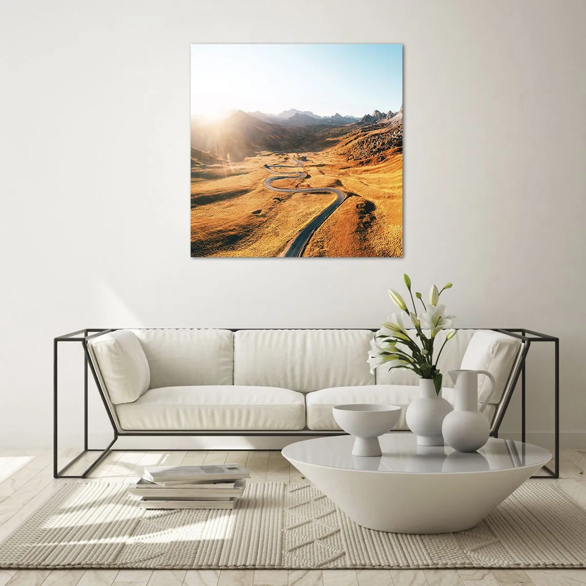 Cuadro sobre vidrio - Impresiones sobre Vidrio - En un valle dorado - 60x60 cm