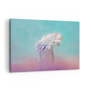 Cuadro sobre lienzo - Impresión de Imagen - Gerbera pastel con efecto difuminado - 120x80cm - El inframundo de las flores - Decoración de pared moderna para salón y dormitorio ARTTOR