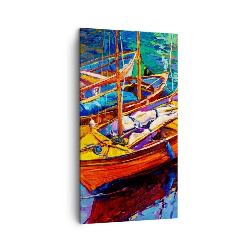 Cuadro sobre lienzo - Impresión de Imagen - Sobre el agua espesa de color - 45x80 cm
