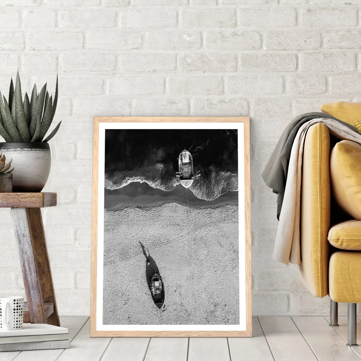 Póster en marco roble claro - Aún en la orilla... - 30x40 cm