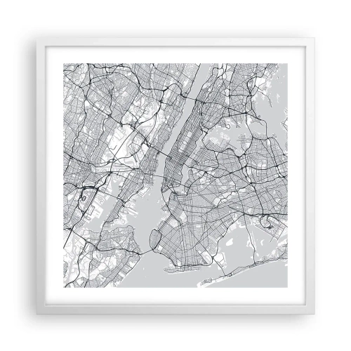 Póster en marco blanco - Anatomía de una metrópolis - 50x50 cm