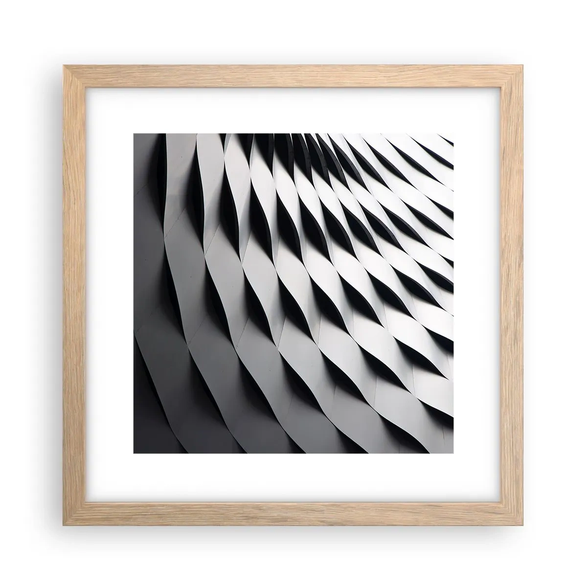 Póster en marco roble claro - En la superficie de las ondas - 30x30 cm