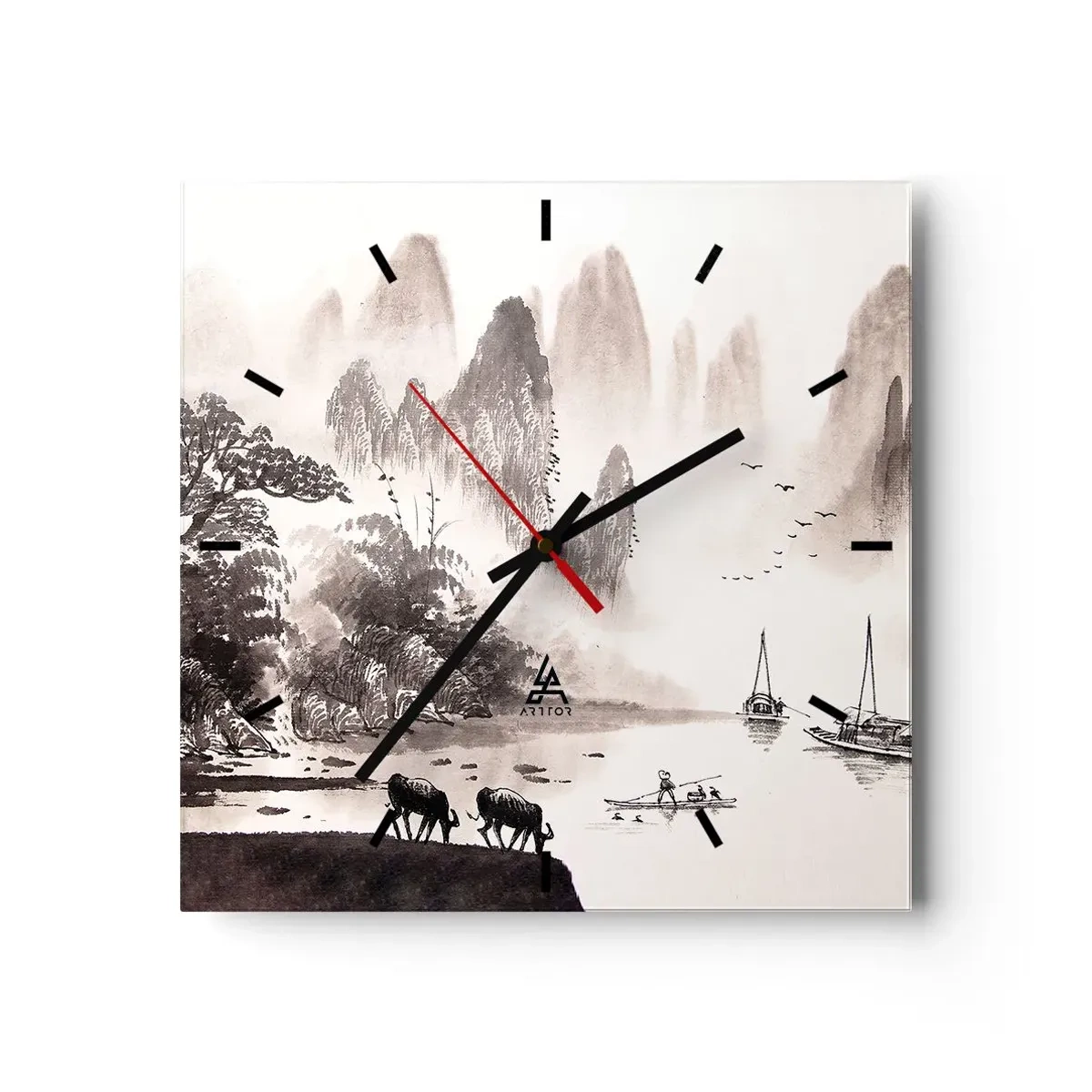 Reloj de pared - Reloj de vidrio - La exótica vida cotidiana de Oriente - 40x40 cm