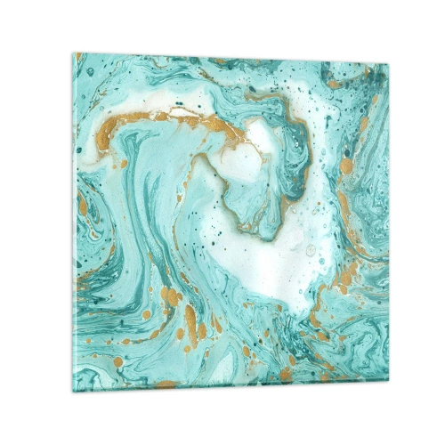 Cuadro sobre vidrio - Impresiones sobre Vidrio - Bajo la gran ola del periodo Edo - 70x70 cm