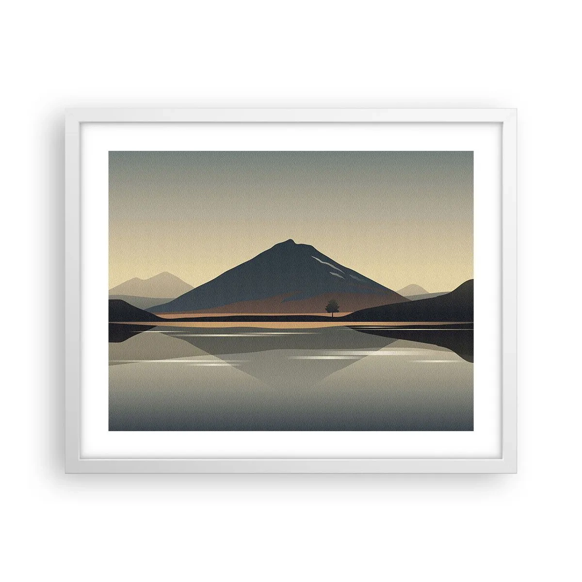 Póster en marco blanco - Reflejo de espejo - 50x40 cm