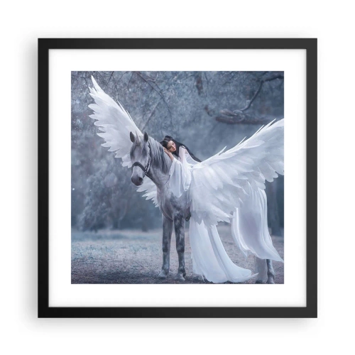 Póster en marco negro - Un momento de inspiración - 40x40 cm