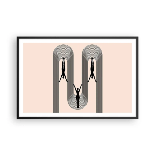 Póster en marco negro - Al revés, o no - 91x61 cm