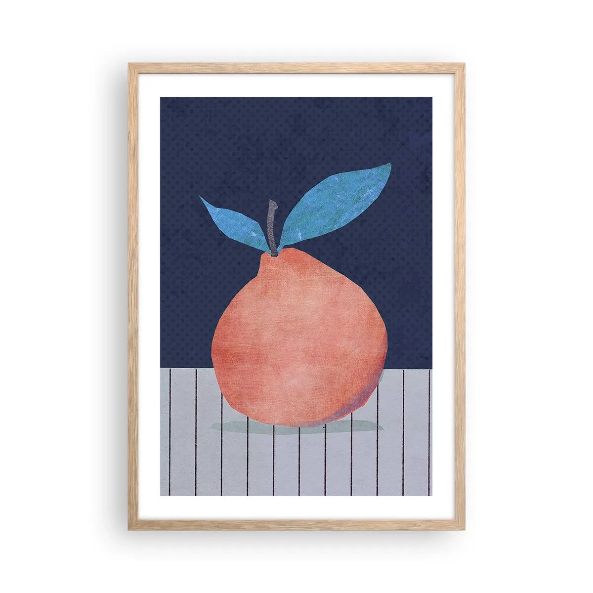 Póster en marco roble claro - Convexidad y plano - 50x70 cm