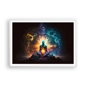 Póster en marco blanco - Tranquilidad cósmica - 100x70 cm