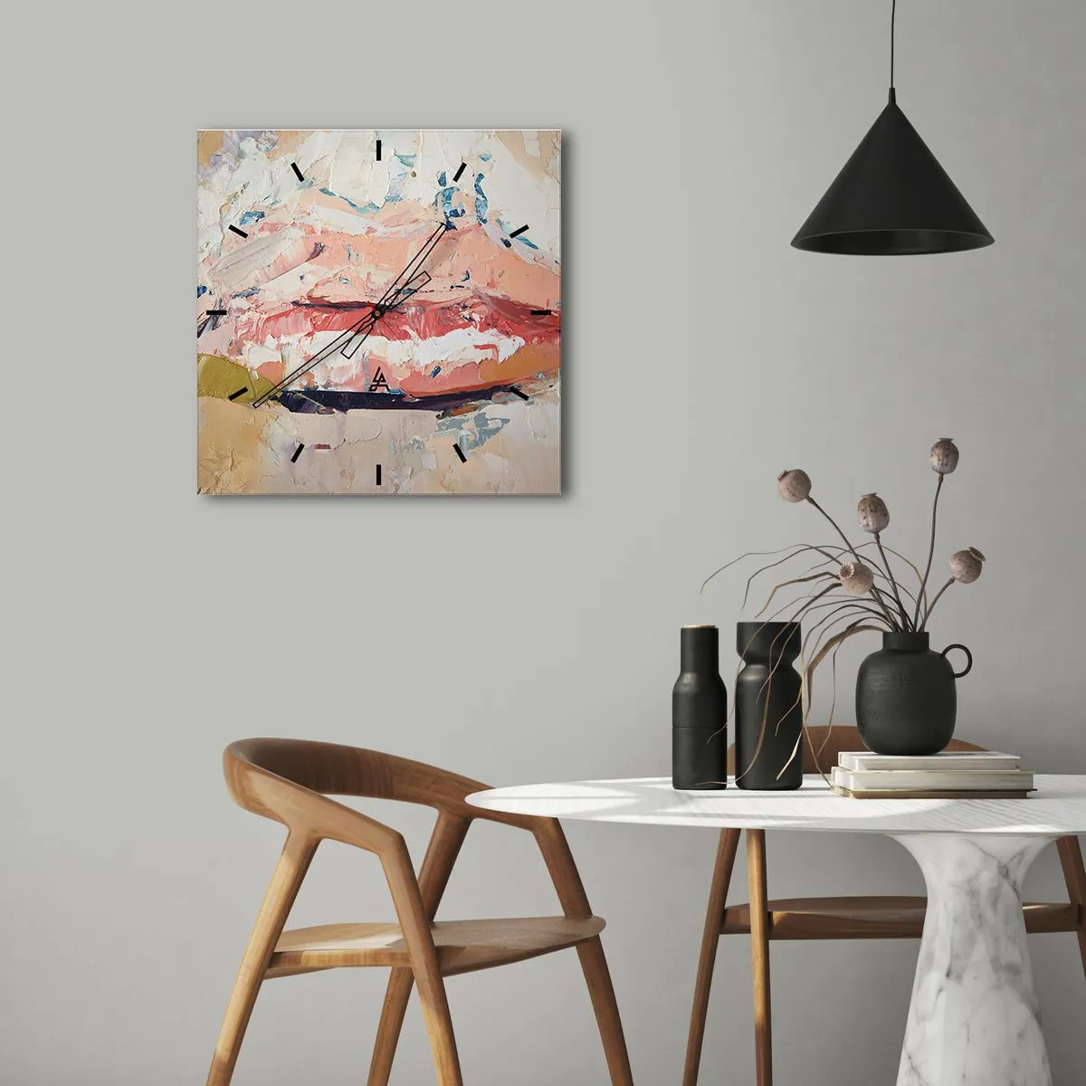 Reloj de pared - Reloj de vidrio - Despierta los sentidos - 40x40 cm