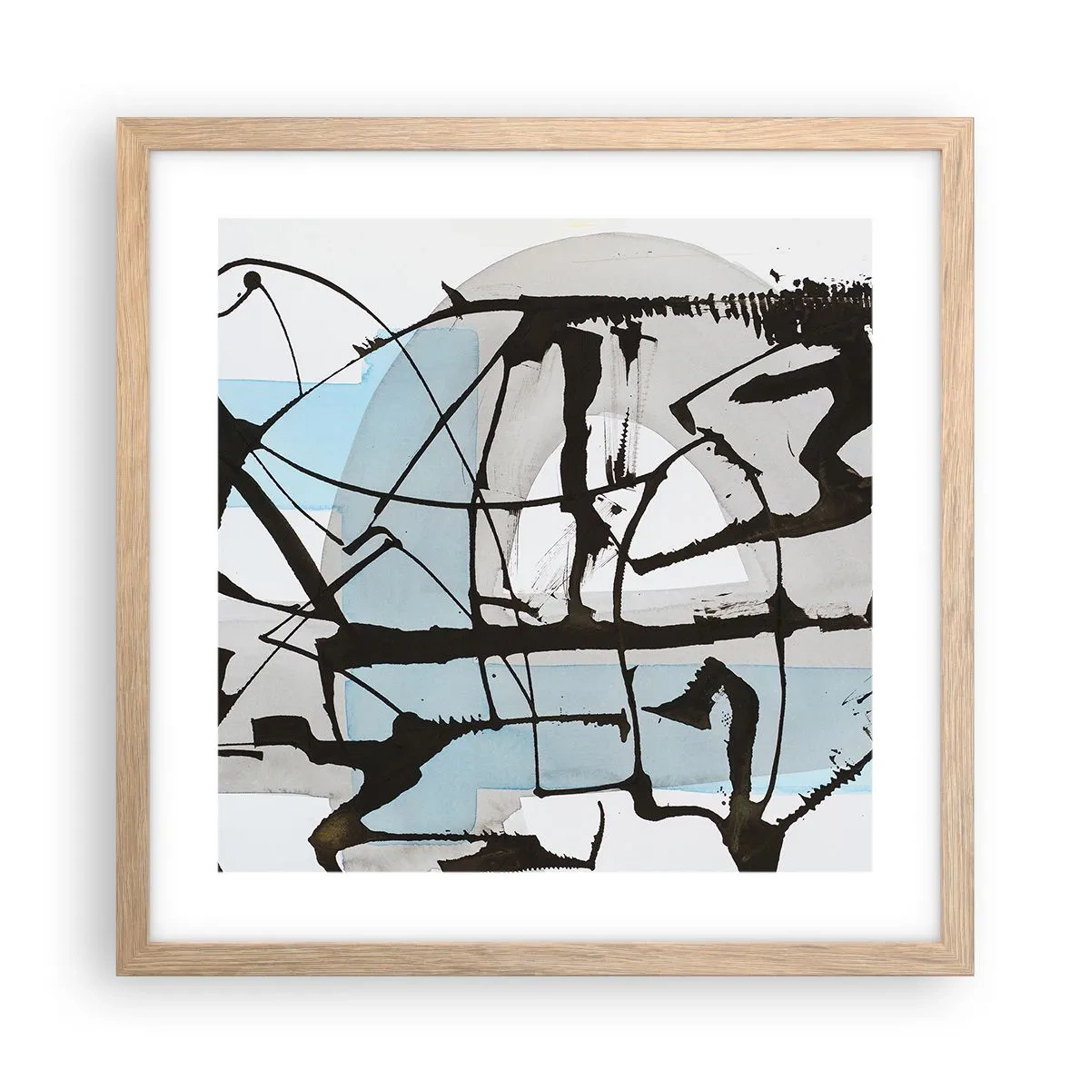 Póster en marco roble claro - Azul a pesar de todo - 40x40 cm