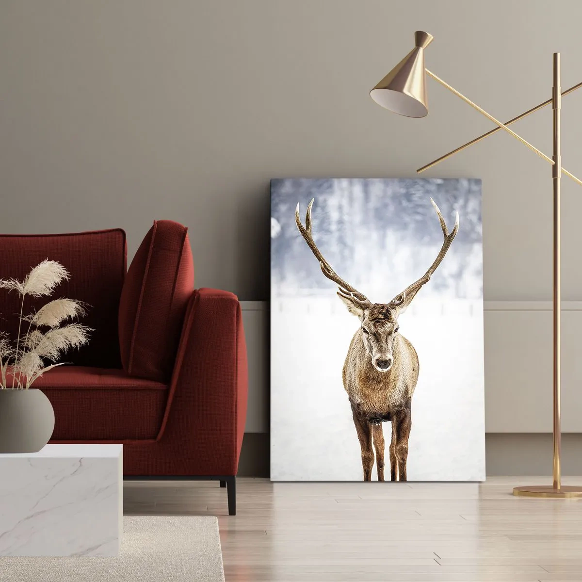 Cuadro sobre lienzo - Impresión de Imagen - Directamente desde la niebla de nieve - 80x120 cm