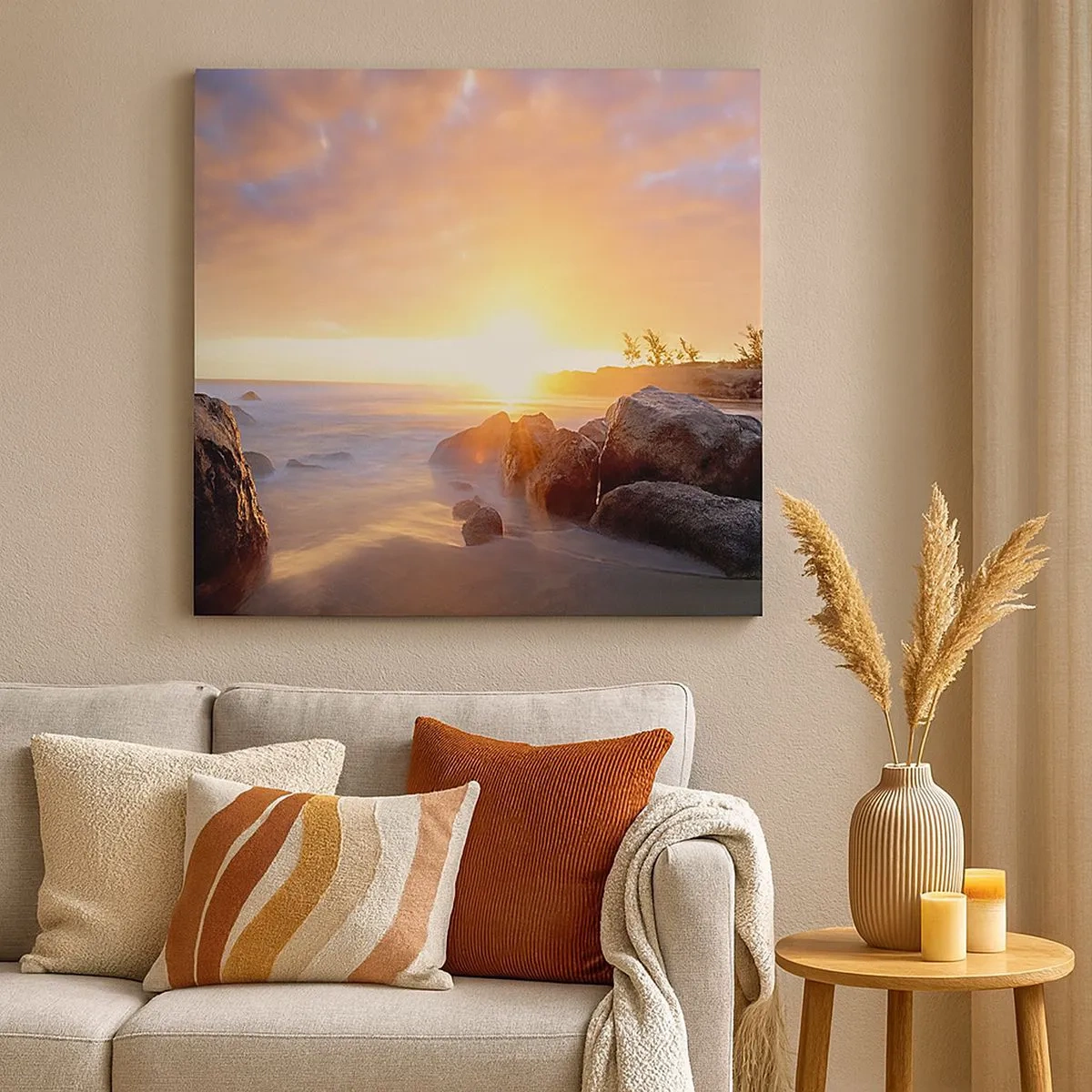 Cuadro sobre lienzo - Impresión de Imagen - Brisa luminosa del atardecer - 30x30 cm