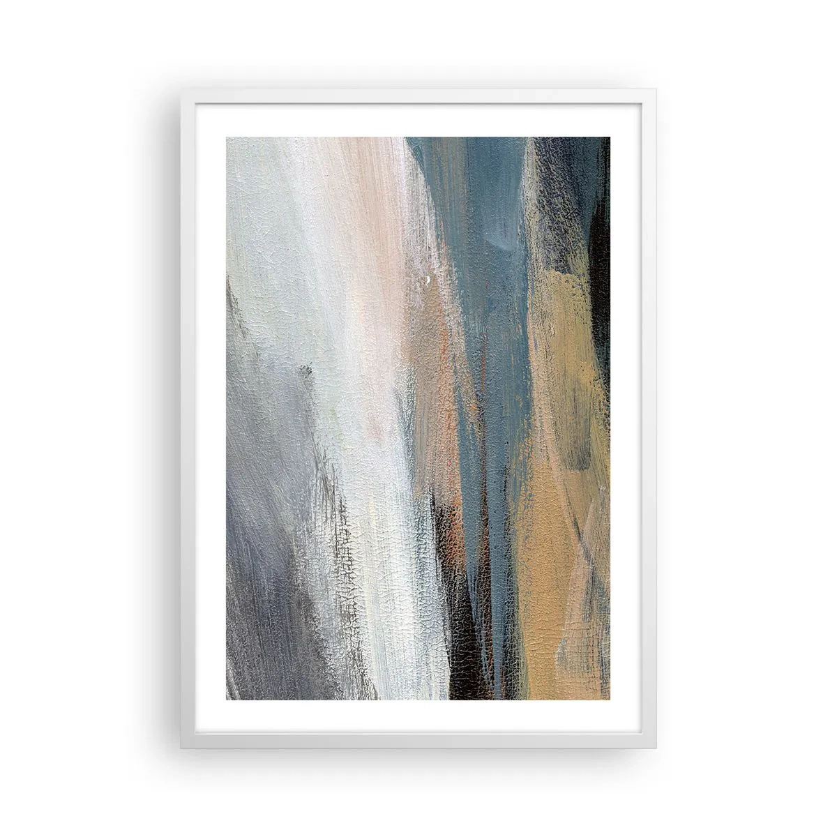 Póster en marco blanco - Abstracción: paisaje nórdico - 50x70 cm