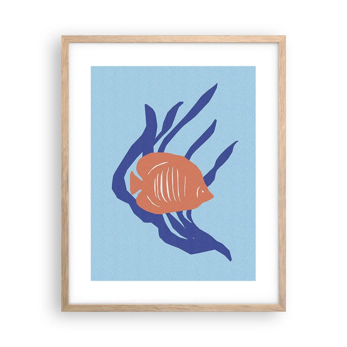 Póster en marco roble claro - Habitante de las aguas coralinas - 40x50 cm