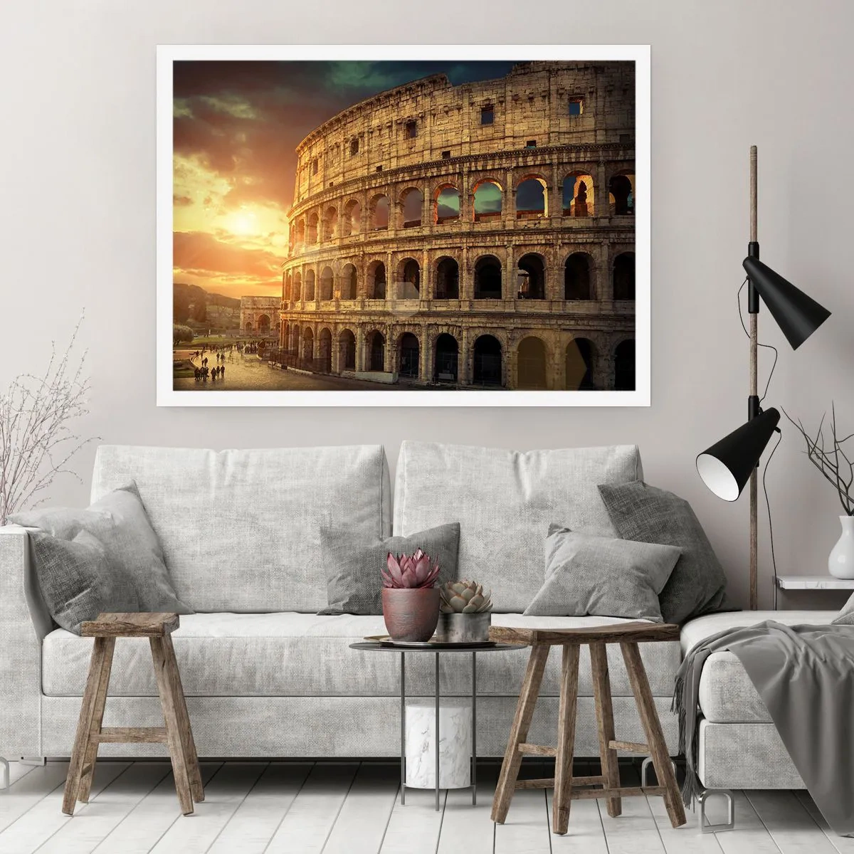Póster - El Coliseo de Roma al atardecer - 100x70cm - Una impresión colosal - Decoración de pared moderna para salón y dormitorio ARTTOR