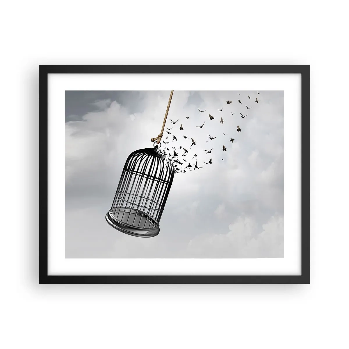 Póster en marco negro - Fe... Esperanza... ¡Libertad! - 50x40 cm