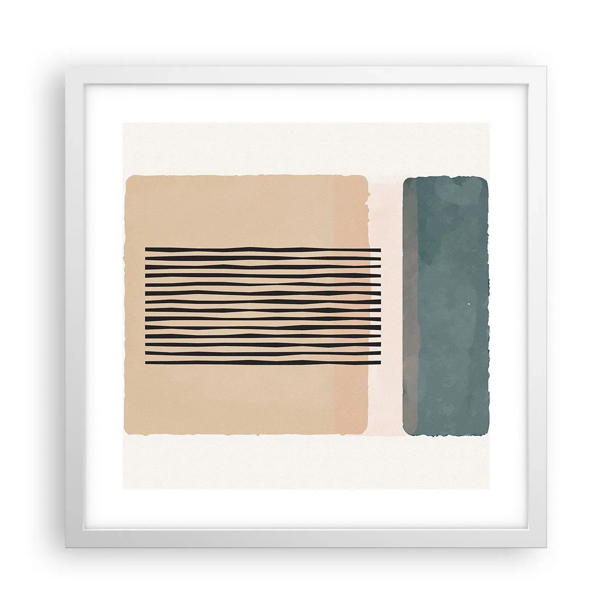 Póster en marco blanco - Todo en orden - 40x40 cm