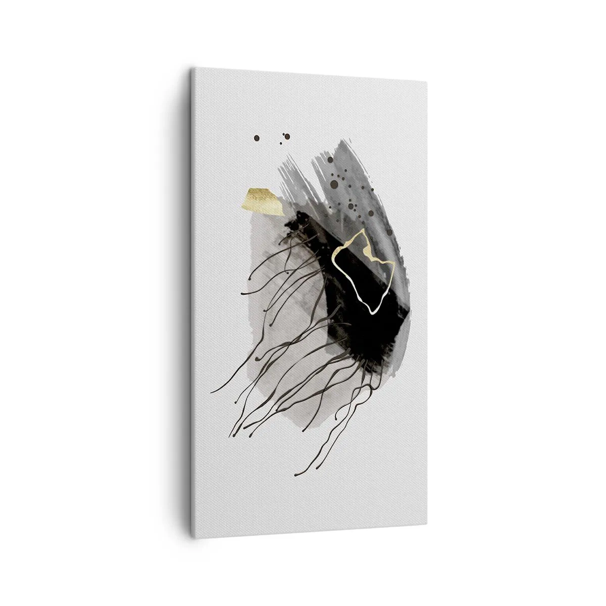 Cuadro sobre lienzo - Impresión de Imagen - En negro y dorado - 45x80 cm