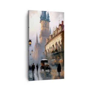 Cuadro sobre lienzo - Impresión de Imagen - La magia de una noche de Praga - 45x80 cm