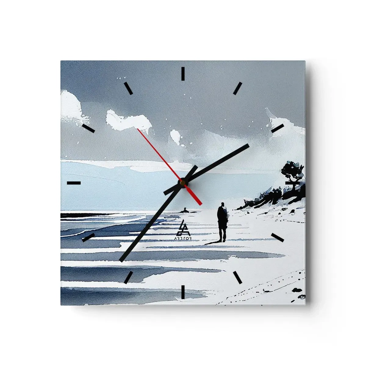 Reloj de pared - Reloj de vidrio - Solo conmigo mismo - 40x40 cm