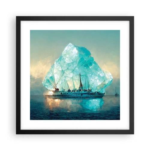 Póster en marco negro - Diamante ártico - 40x40 cm