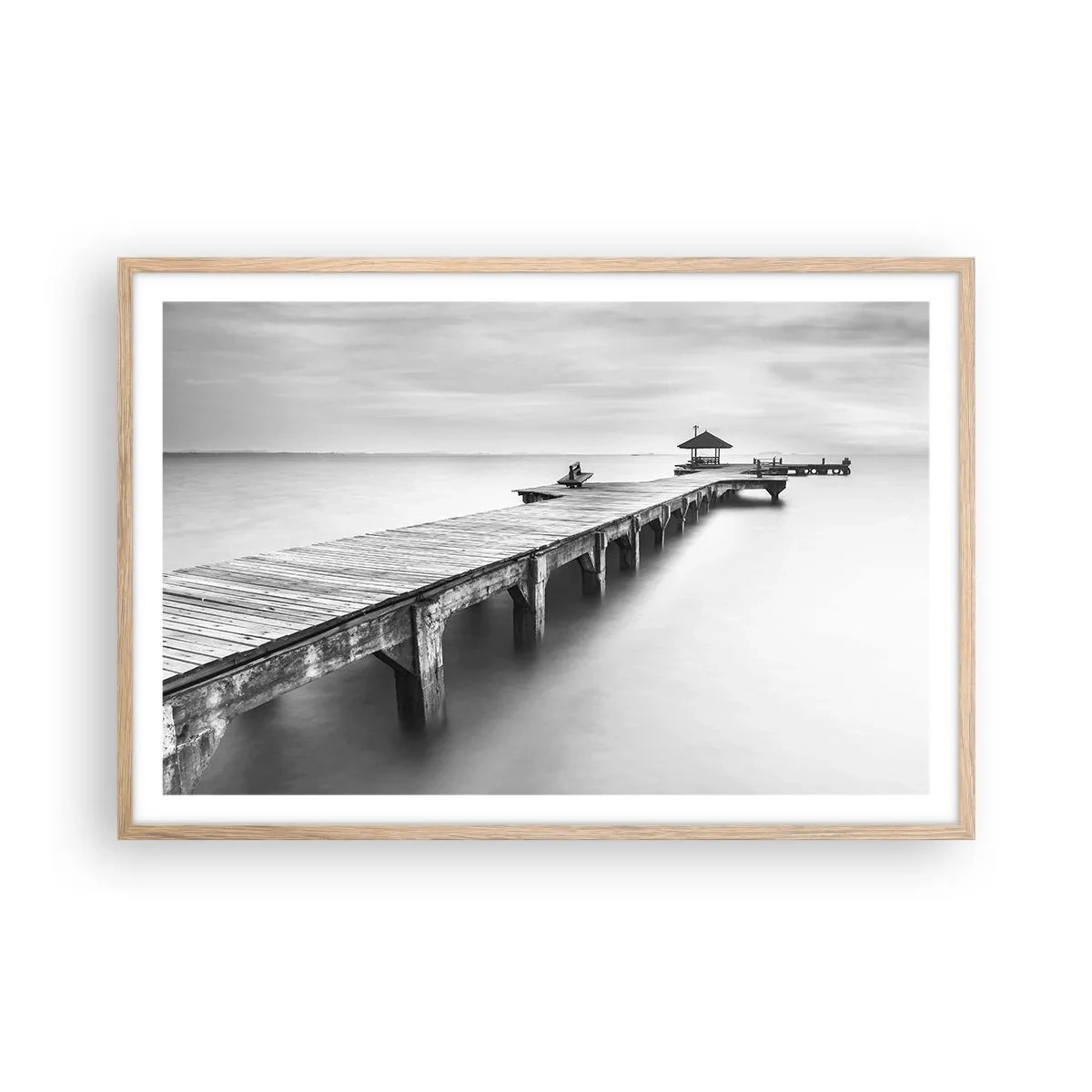 Póster en marco roble claro - Lejos - 91x61 cm