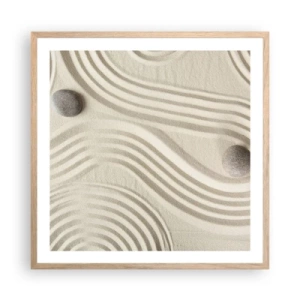 Póster en marco roble claro - Un toque de calidez - 60x60 cm