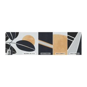 Muestra de fotomural autoadhesivo Deluxe Sticker - Un día de verano caluroso - Botánica, Hojas, Minimalismo - 100x30 cm